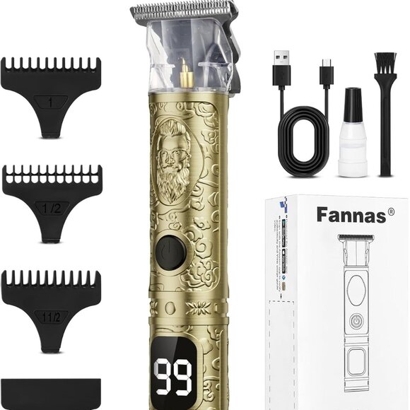 Professional Cordless Hair Clippers for Men Zero Gap T-Blade Beard Trimmer LCD - Picture 1 of 5
